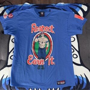 WWE Blue and Orange Short Sleeve Tee Respect Earn It